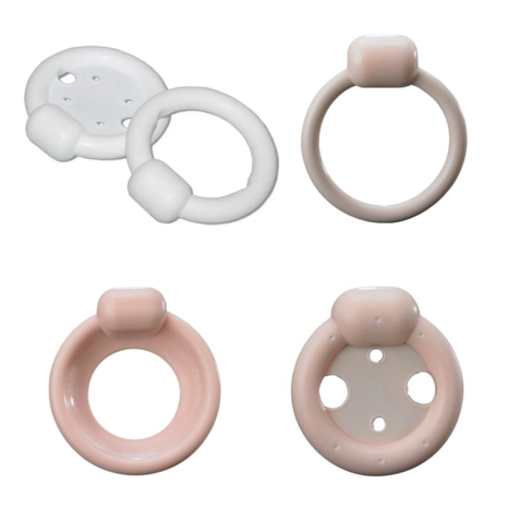 Eksempler p&aring; fire inkontinensringe.