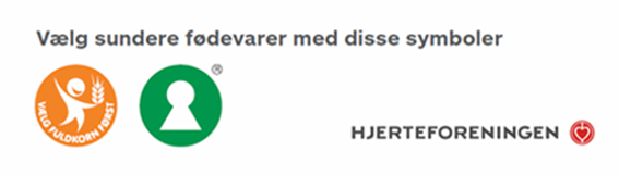 Vælg sundere fødevarer med kornmærket eller nøglehulsmærket.